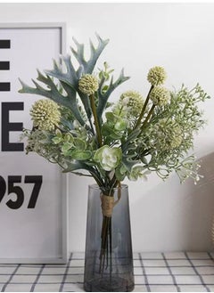 Kutis 2-Bouquet Artificial Antler Bouquet Wedding Bouquet Realistic Flower Green/White 23 x 25 Centimeter  - Image 3