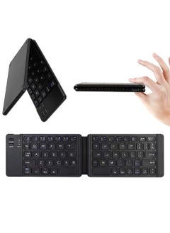 Black Foldable wireless keyboard portable Folding Rechargeable Pocket Size Slim Lightweight compatible with Iphone12 Pro Max/Tablet/SmartPhone/Smart TV/PC/Tablet(Android/iOS/Windows)