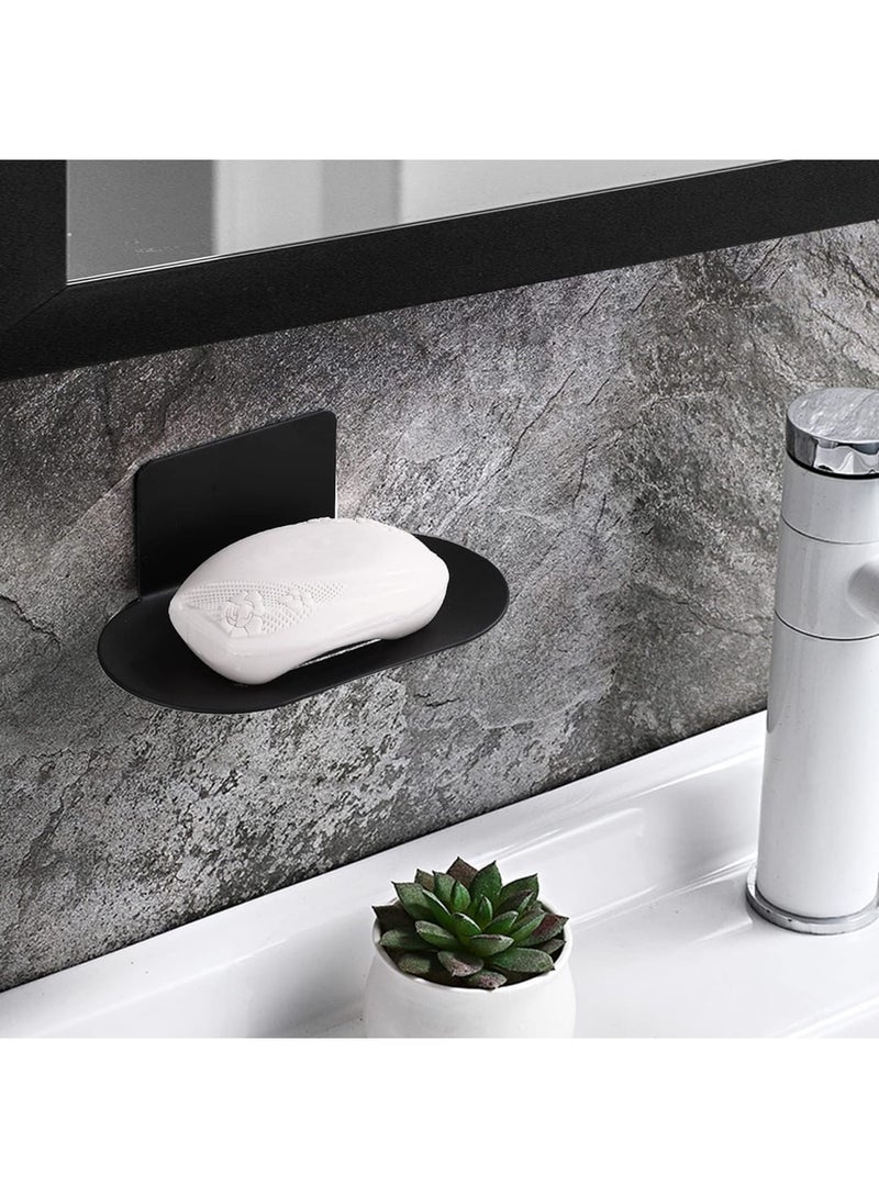 Barakah Shower Soap Holder, 2 Pcs Stainless Steel Self Adhesive Bar Soap Holder for Shower Wall, Bathroom, Wall Mounted Soap Dish, No-Drill Bar Soap Holder for Shower (Black) - Image 3