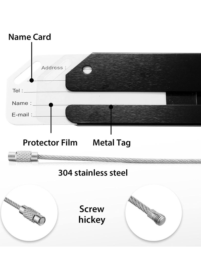 SOLARAE Luggage Tag, 12PCS Business Card Holder Aluminum Metal Travel ID Bag Tag, Suitcase Luggage Tag for Travel Luggage ID with Waterproof Information Card Stock and Wire Loop - Image 3