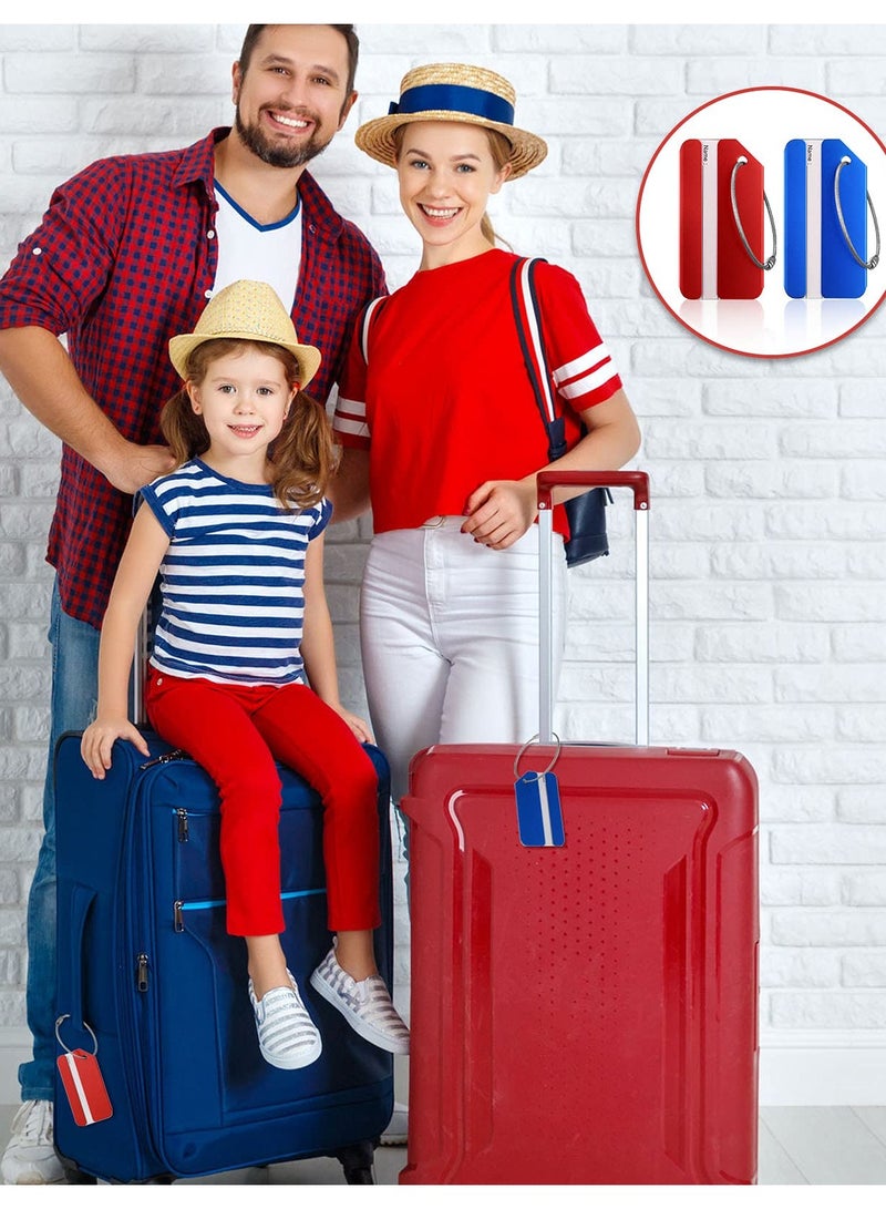 SOLARAE Luggage Tag, 12PCS Business Card Holder Aluminum Metal Travel ID Bag Tag, Suitcase Luggage Tag for Travel Luggage ID with Waterproof Information Card Stock and Wire Loop - Image 2