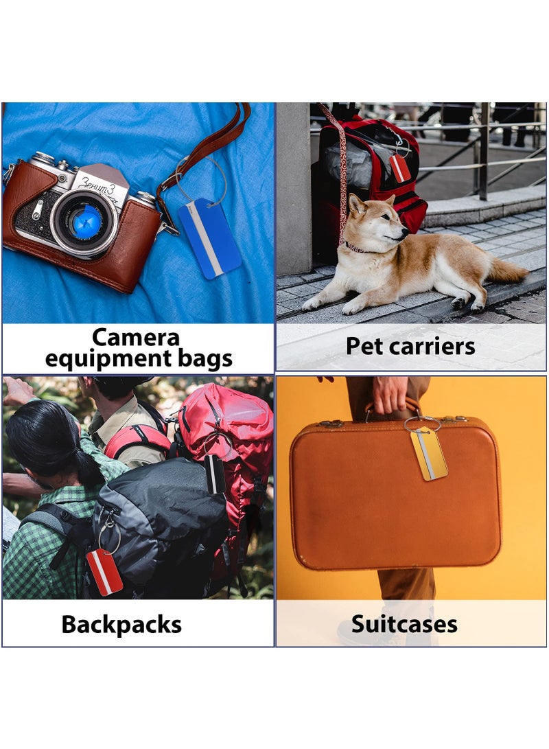 SOLARAE Luggage Tag, 12PCS Business Card Holder Aluminum Metal Travel ID Bag Tag, Suitcase Luggage Tag for Travel Luggage ID with Waterproof Information Card Stock and Wire Loop - Image 5