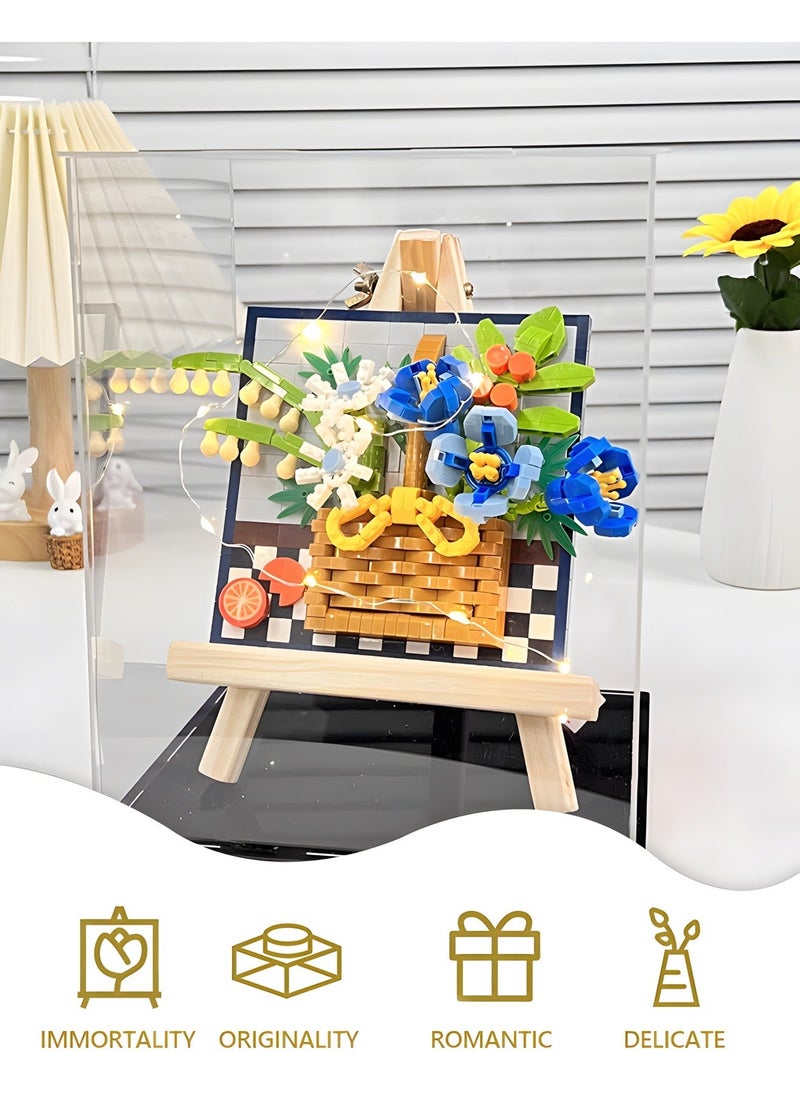 GROIC Flower 3D Picture Decorations Painting Building Blocks Artificial Flowers Toy Kit,Unique Home Decor Creative Toys,Assembly Toys  - Image 2