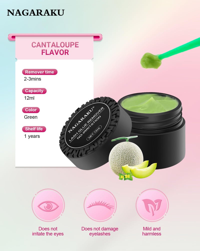 NAGARAKU Eyelash Extensions Glue Remover Cream Paste 12ml Mild No Stimulation Fruit Fragrance Adhesive Removing Supplies Professional for Salon - Image 3