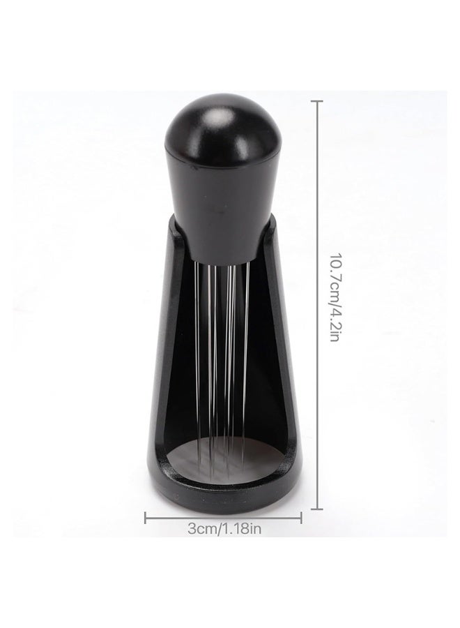 spa luxetique WDT Tool, Coffee Blender, Espresso Distribution Tool & Mixer, 10x0.35mm 304 Stainless Steel Needles with 10 Extras, Aluminum Alloy Handle & Stand (Matte Black)  - Image 4