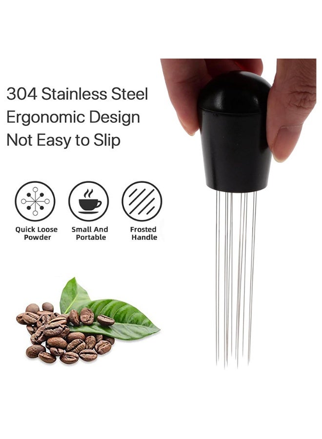 spa luxetique WDT Tool, Coffee Blender, Espresso Distribution Tool & Mixer, 10x0.35mm 304 Stainless Steel Needles with 10 Extras, Aluminum Alloy Handle & Stand (Matte Black)  - Image 2