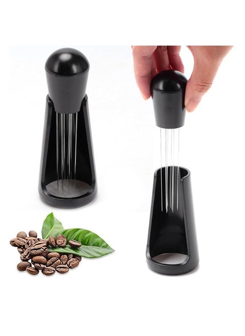 WDT Tool, Coffee Blender, Espresso Distribution Tool & Mixer, 10x0.35mm 304 Stainless Steel Needles with 10 Extras, Aluminum Alloy Handle & Stand (Matte Black)