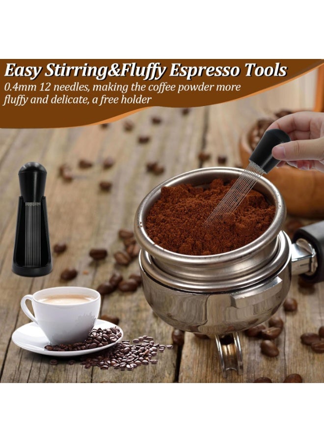 spa luxetique WDT Tool, Coffee Blender, Espresso Distribution Tool & Mixer, 10x0.35mm 304 Stainless Steel Needles with 10 Extras, Aluminum Alloy Handle & Stand (Matte Black)  - Image 5