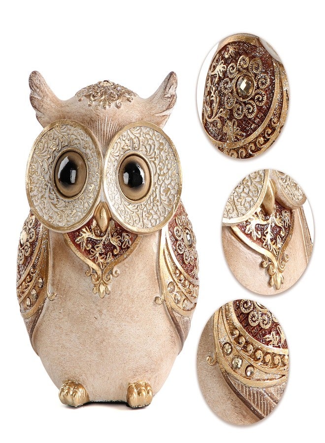 Smadeer Owl statue for home decoration,Owl decor for shelf bookshelf office table desk indoor decor accents,Adorable big eye owl statues and sculptures,Animal owl gift for bird lover,Cute Owl figurine - Image 4