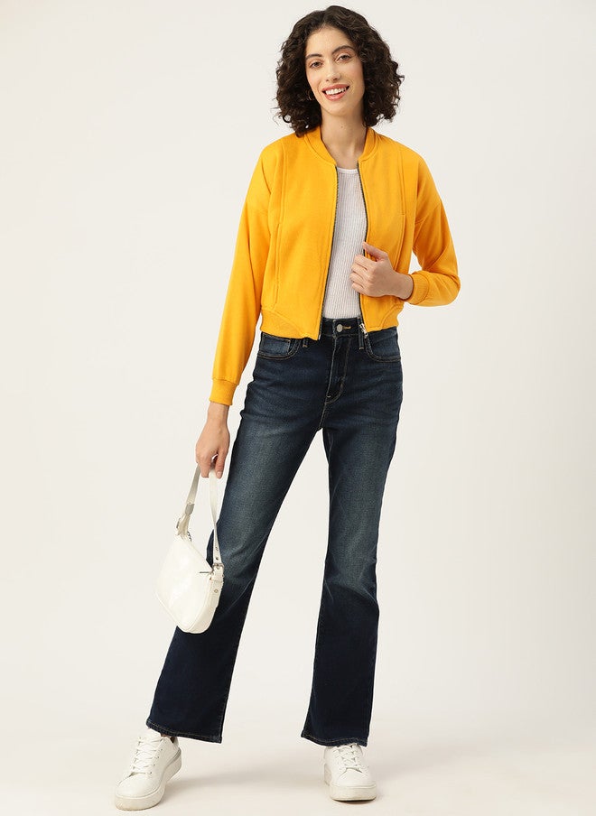 Rue Collection Fleece Sweatshirt for Women in Yellow - Image 5