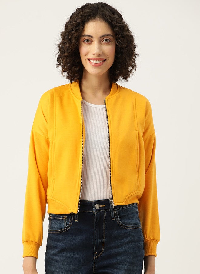 Rue Collection Fleece Sweatshirt for Women in Yellow - Image 1