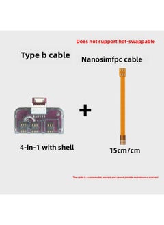 External Nano SIM Card Reader Writer USB 2.0 Horizontal Vertical Extended Mini SIM Card Activation Tool For Android Phones-Color:One Piece Of Four-in-one B Cable With Shell