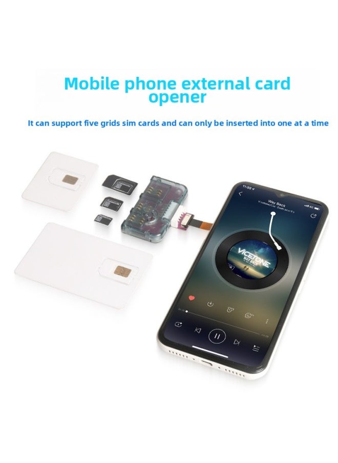 Generic - External Nano SIM Card Reader Writer USB 2.0 Horizontal Vertical Extended Mini SIM Card Activation Tool For Android Phones-Color:One Piece Of Four-in-one B Cable With Shell - Image 1