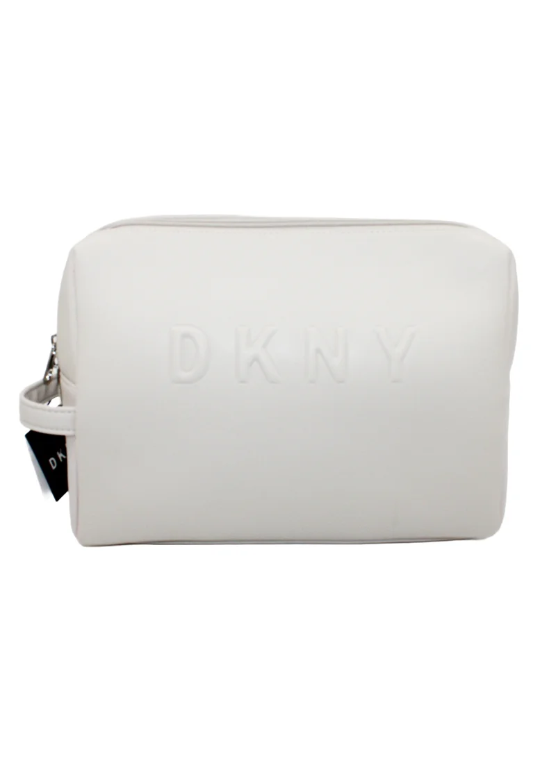 DKNY DKNY Trademark Large Loaf Cosmetic Bag, Travel Make up Bag Small, Small Lightweight Cosmetic Bag Storage Bag, Small Makeup Bag, Travel Toiletry Bag