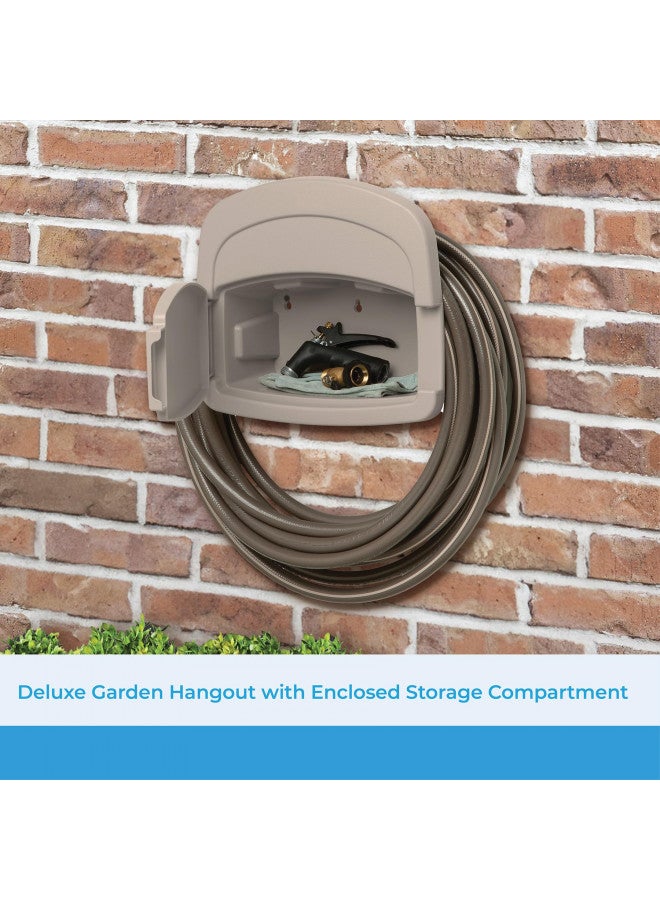 suncast Suncast CPLDHH15000 Deluxe Garden Hangout with 150-Foot Capacity And Enclosed Storage Compartment, DHH150 Hose Hanger, No Size, Light Taupe  - Image 2