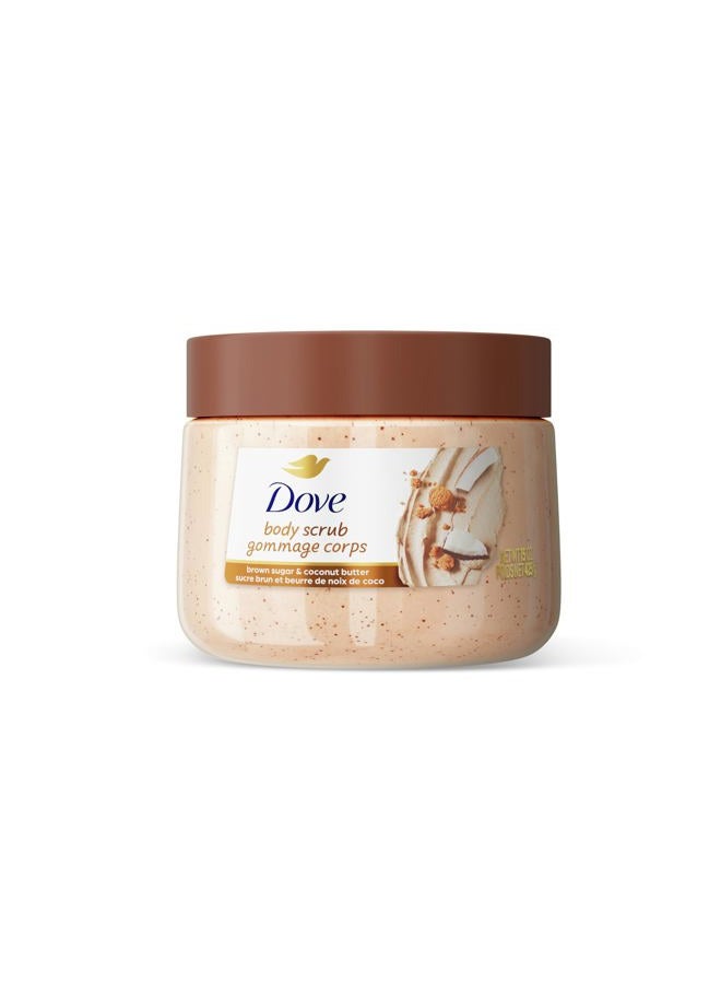 Dove Brown Sugar and Coconut Butter Body Scrub Exfoliates and Deeply Nourishes for Smooth, Radiant Skin 15 oz - Image 1