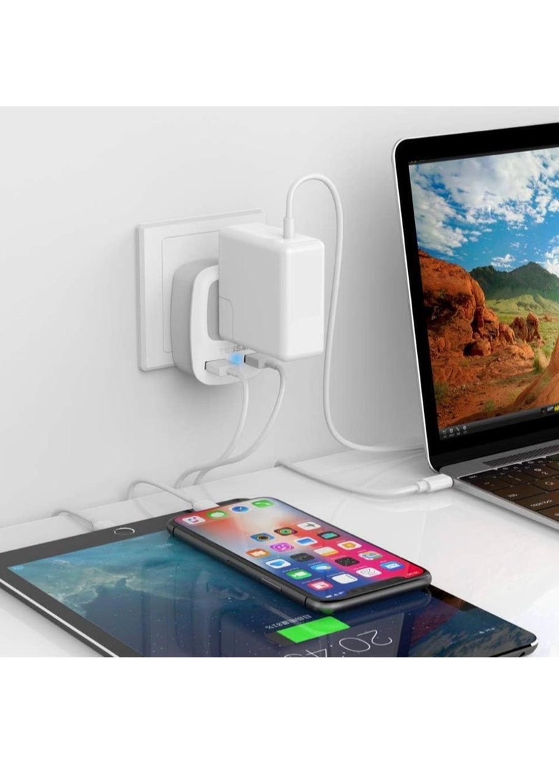 تيسان محول سفر TESSAN بمقبس بريطاني ومنفذي شحن USB، من النوع G إلى مقبس تيار متردد أمريكي واحد، 100-250 فولت، محول سفر 3 في 1 لإنجلترا، أيرلندا، هونغ كونغ، سنغافورة، الإمارات العربية المتحدة، ماليزيا، قطر، كينيا، وغيرها - Image 5