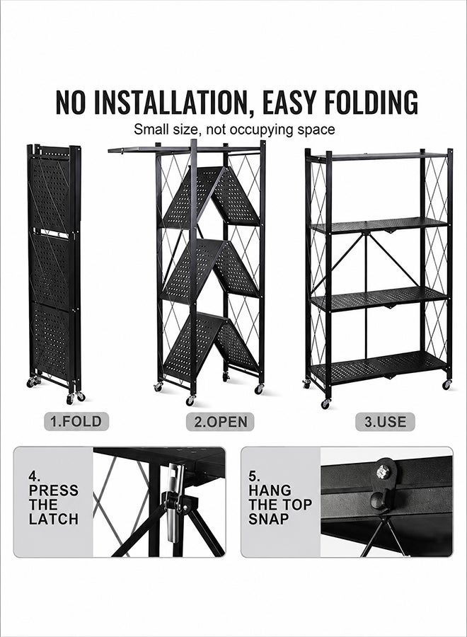 Toshionics Foldable Storage Rack Metal Black 126x71x35cm - Image 3