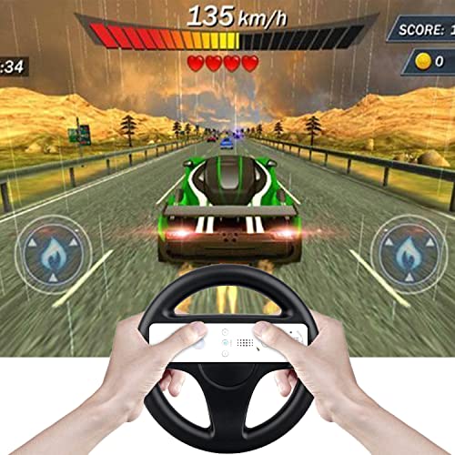 OSTENT Kart Racing Games Steering Wheel for Nintendo Wii Remote Controller Super Mario Game Color Black - Image 4