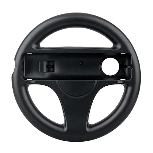 OSTENT Kart Racing Games Steering Wheel for Nintendo Wii Remote Controller Super Mario Game Color Black - Image 1