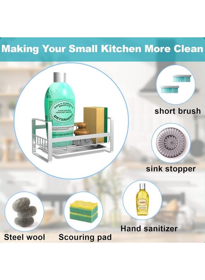 Golden bird Kitchen Sink Caddy Sponge Holder, Silver Sink Organizer, Sponge Holder, Soap Dish Dispenser Brush Holder Storage Kitchen Accessories -Countertop or Adhesive - Image 3