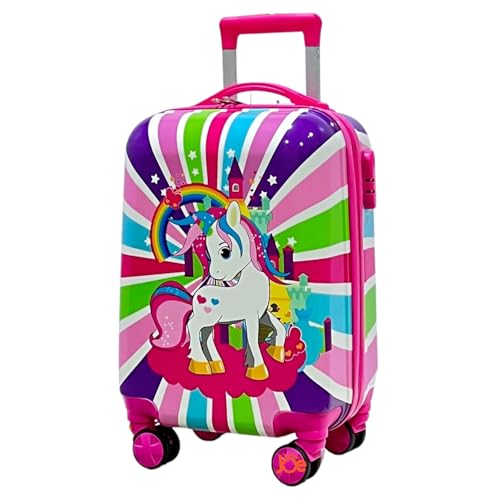 JUNIOR JOE 20 Inch ABS 4 Double 360 Degree Wheels Travel Trolley Suitcase for Kid's Mother (Multicolour) - Image 1