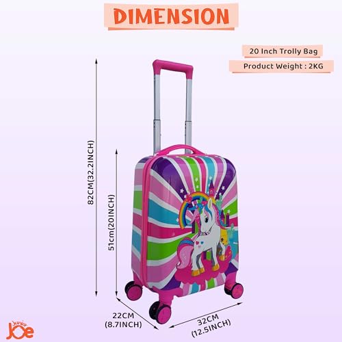 JUNIOR JOE 20 Inch ABS 4 Double 360 Degree Wheels Travel Trolley Suitcase for Kid's Mother (Multicolour) - Image 2