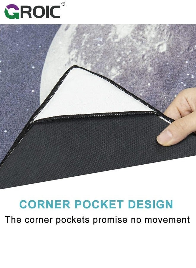 جرويك منشفة سجادة اليوجا مع جيوب في الزوايا، مناشف يوجا ساخنة غير قابلة للانزلاق وماصة للعرق، بطانيات ناعمة حقيبة سفر، غطاء بساط بدون انزلاق للتمرين وصالة الألعاب الرياضية واللياقة البدنية ومنشفة الساخنة - Image 4