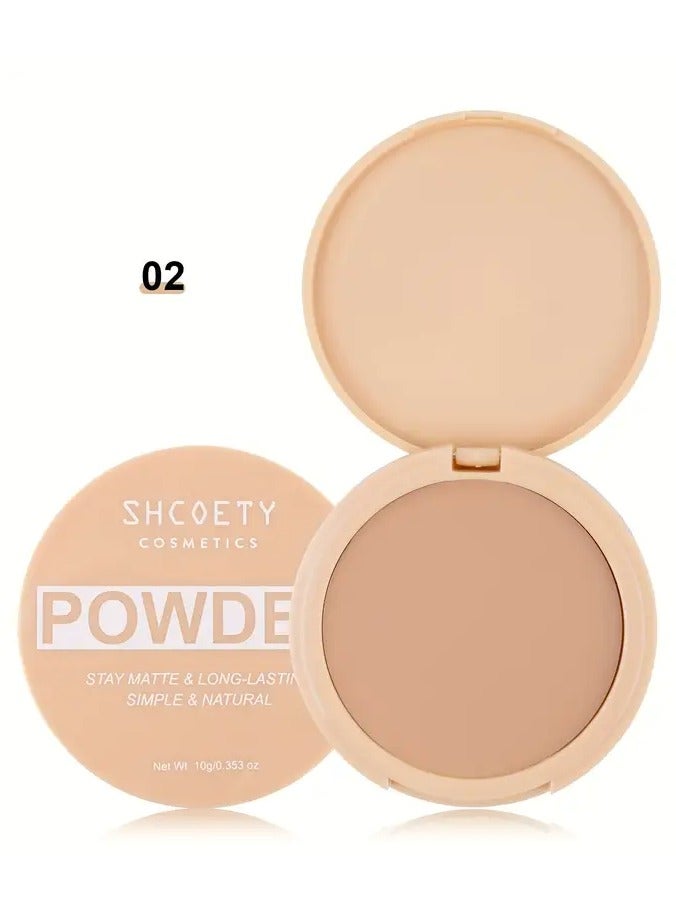 SHCOETY Moisturizing Matte Pressed Powder Compact for All Skin Tones, 5 Shades, Medium Coverage, Long-Lasting Oil Control, Even Skin Tone, for All Skin Types, Net Wt. ≤300g #2 - Image 1