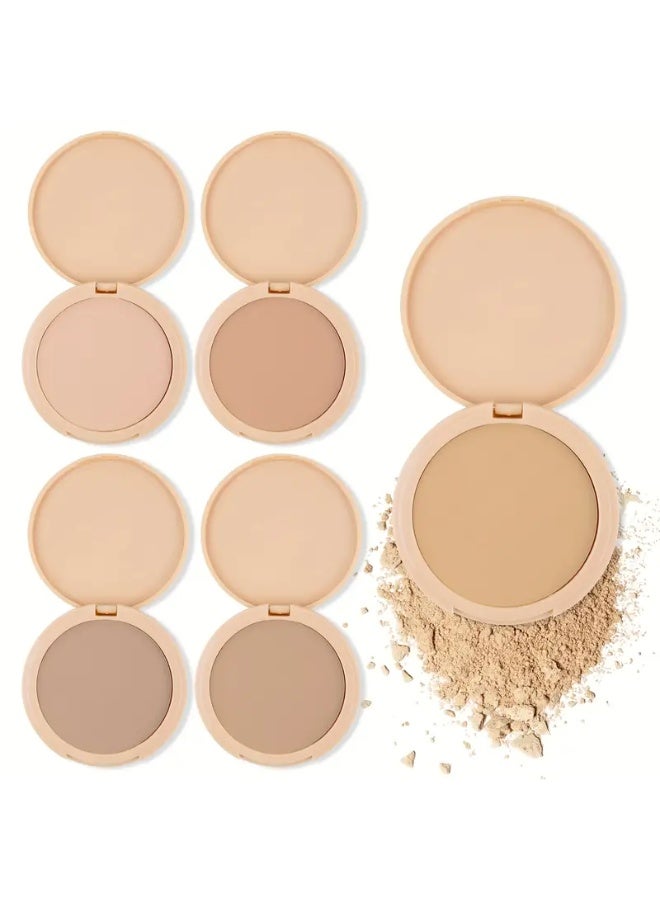 SHCOETY Moisturizing Matte Pressed Powder Compact for All Skin Tones, 5 Shades, Medium Coverage, Long-Lasting Oil Control, Even Skin Tone, for All Skin Types, Net Wt. ≤300g #2 - Image 3