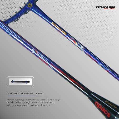 Apacs Finapi 232 Next Gen (40LBS, Unstrung) | Ultra Slim Shaft | 4U All Rounder | Made with 100% UHM Japanese Graphite | Special Edition Badminton Racket with Cover (Purple) - Image 2