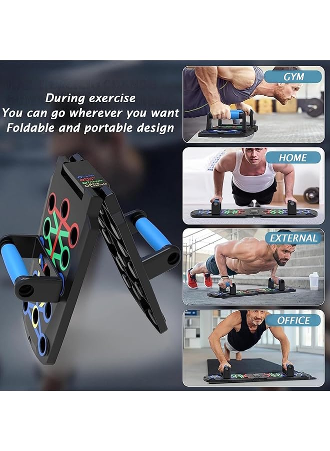 LINJIE Push Up Board Multi Function 28 in 1 Push Up Bar Foldable Portable Pushups Handles for Floor Home Workout Equipment Fitness for Men and Women Portable Gym Strength Training - Image 3