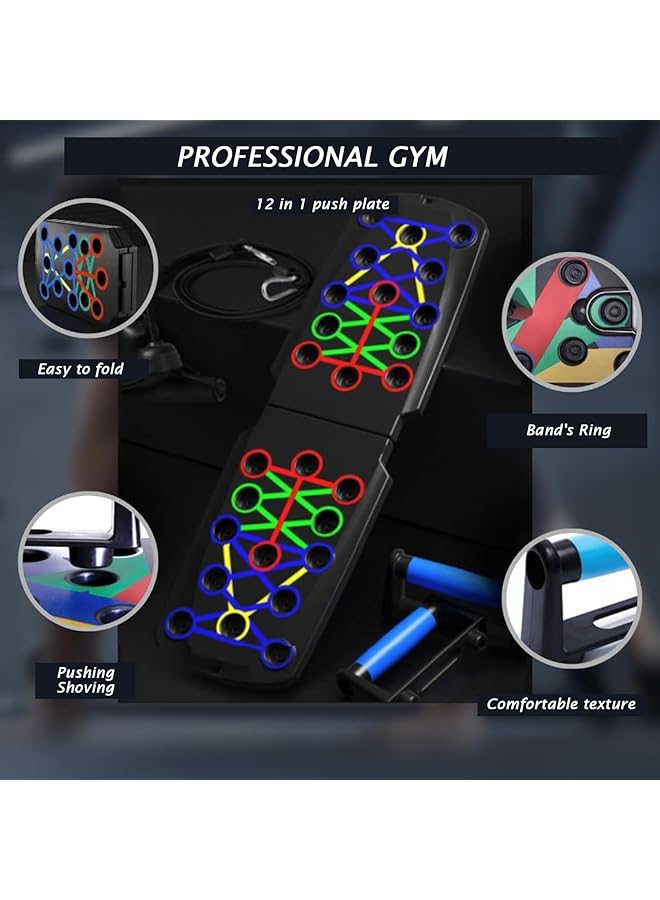 LINJIE Push Up Board Multi Function 28 in 1 Push Up Bar Foldable Portable Pushups Handles for Floor Home Workout Equipment Fitness for Men and Women Portable Gym Strength Training - Image 2