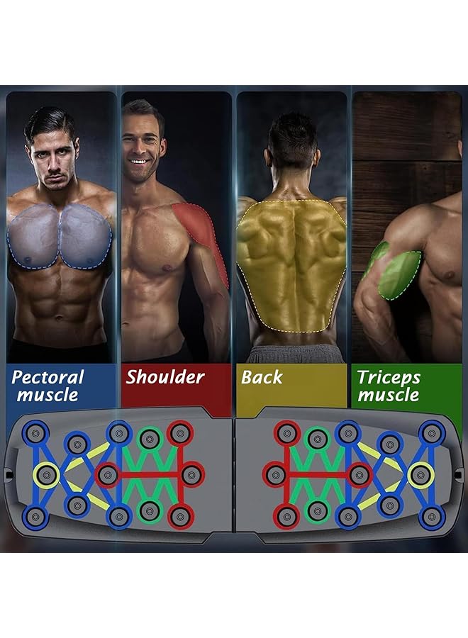 LINJIE Push Up Board Multi Function 28 in 1 Push Up Bar Foldable Portable Pushups Handles for Floor Home Workout Equipment Fitness for Men and Women Portable Gym Strength Training - Image 5