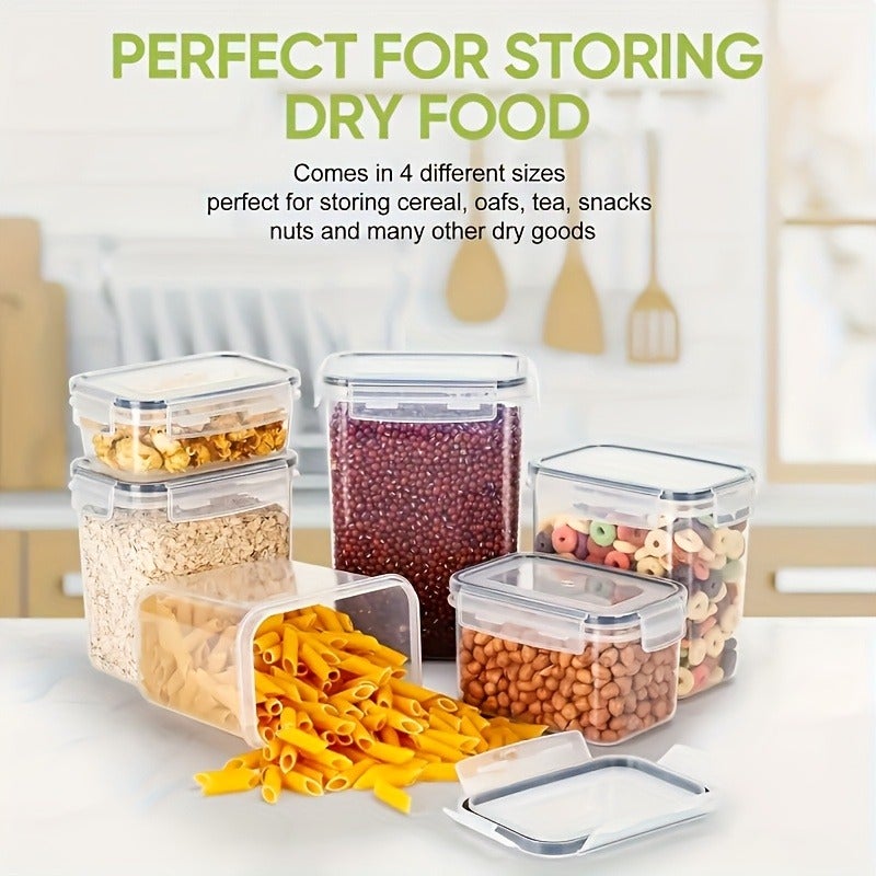 6/10pcs Airtight Food Storage Containers | Kitchen and Pantry Organization for Sugar, Flour, Baking Supplies - Dishwasher Safe, Polypropylene, Rectangle Shape, Latch Closure - Includes Labels and Marker - Image 4