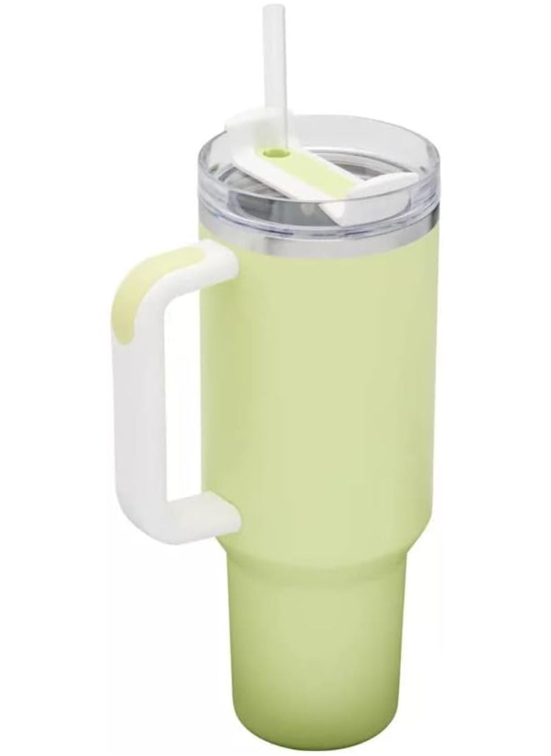 Stanley Stanley Quencher H2.0 Flowstate Stainless Steel Vacuum Insulated Tumbler with Lid and Straw for Water, Iced Tea or Coffee, Smoothie and More, (Citron) - 40oz  - Image 3