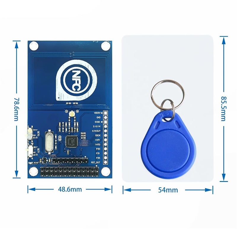 HiLetgo NFC Reader PN532 13.56mHz NFC IC Card Reader Module Kit NFC RFID Card Read Module Support SPI IIC UART 3.3V for Arduino Raspberry Pi