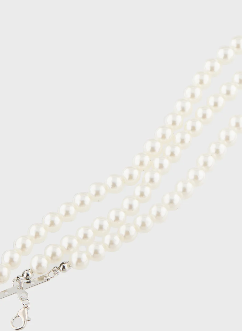 Ella Limited Edition Pearl Rose Floral Choker  Necklace