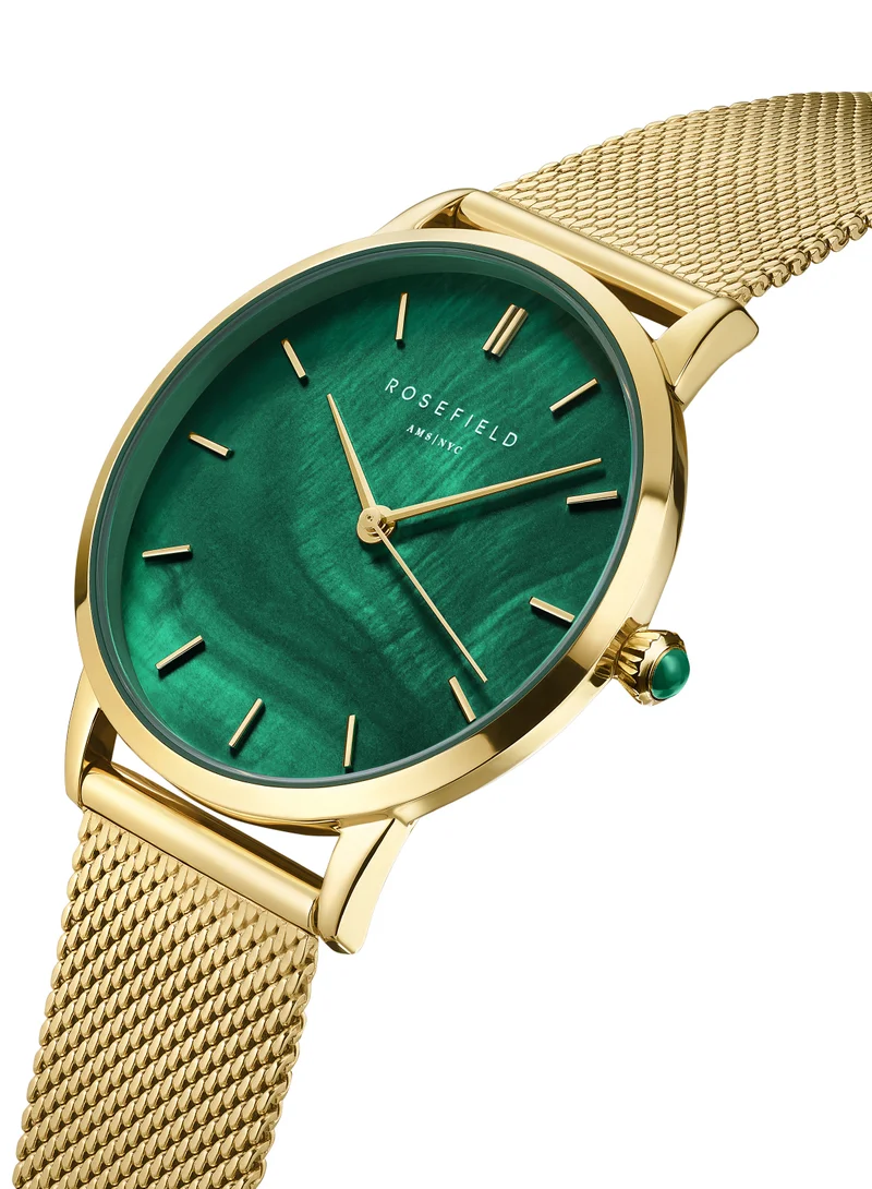 RoseField Rosefield Pearl Edit Emerald Mesh Gold Women Watch - PEGMG-R10