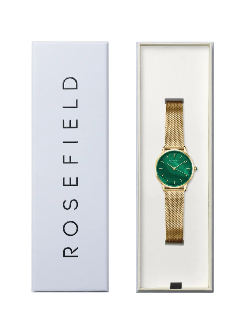 RoseField Rosefield Pearl Edit Emerald Mesh Gold Women Watch - PEGMG-R10