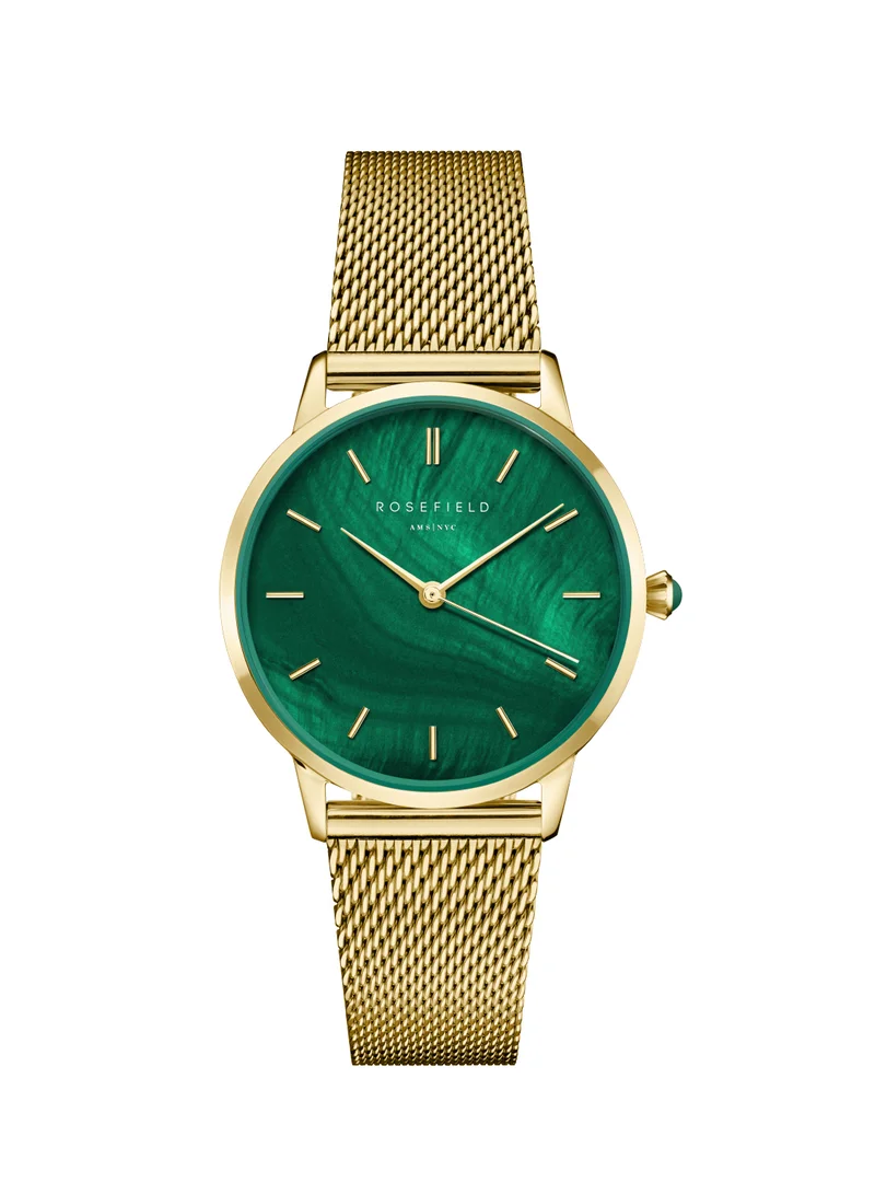 RoseField Rosefield Pearl Edit Emerald Mesh Gold Women Watch - PEGMG-R10