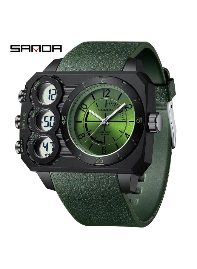 Sanda6237 Electronic Watch Dual Display Countdown Multi-Functional Sports Watch Waterproof Luminous Large Dial Student Electronic Watch - Image 1