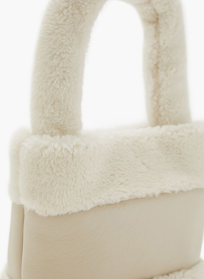 FOREVER 21 Faux Leather & Shearling Handbag  - Image 5