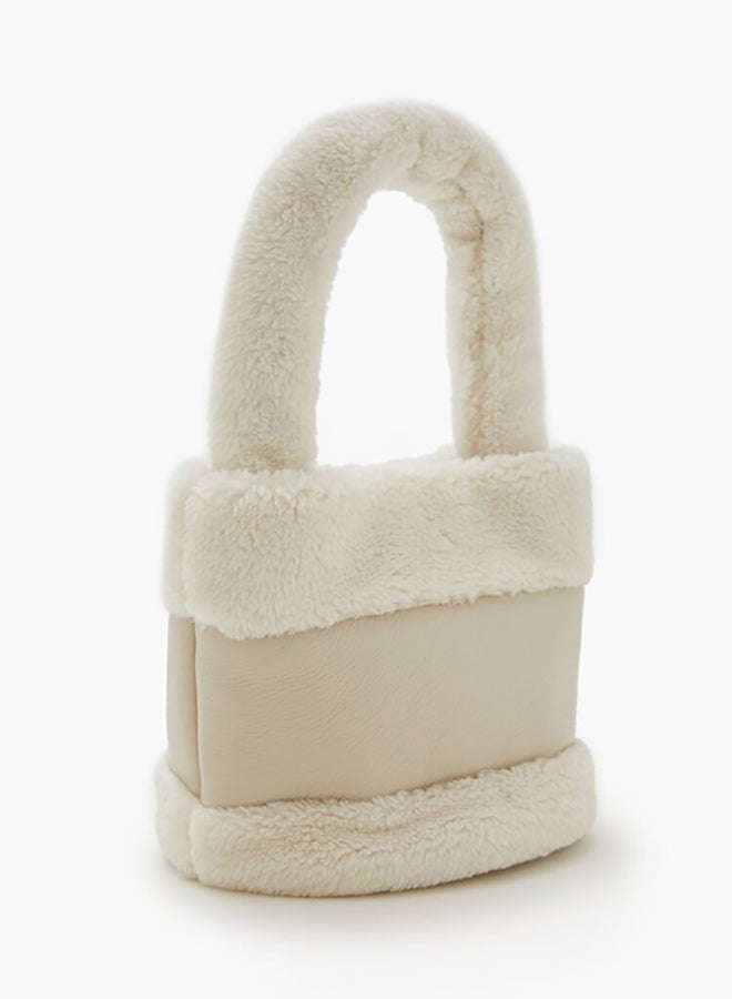 FOREVER 21 Faux Leather & Shearling Handbag  - Image 3