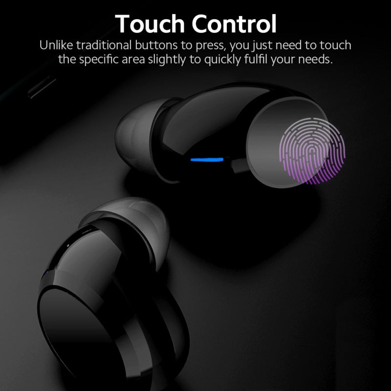 KONKA T8 Wireless BT 5.0 Earbuds Sports Earbuds Built-in Mic Touch Control Indicator Light Compatible with iOS/ Android, Black - Image 2