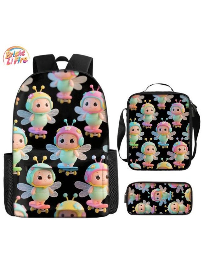 Bright Li Fire Unlock the new fashion of childish fun! Three-piece set of bags, cartoon elements for children and teenagers (students, children, friends' outings, mountain climbing, schooling, etc. can be used) - 33  - Image 1