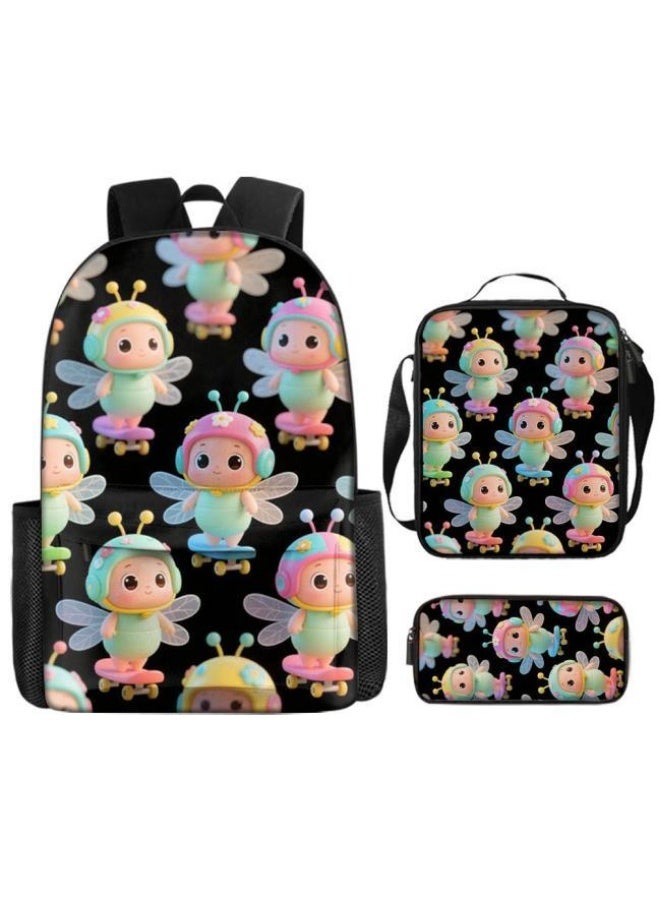 Bright Li Fire Unlock the new fashion of childish fun! Three-piece set of bags, cartoon elements for children and teenagers (students, children, friends' outings, mountain climbing, schooling, etc. can be used) - 33  - Image 2