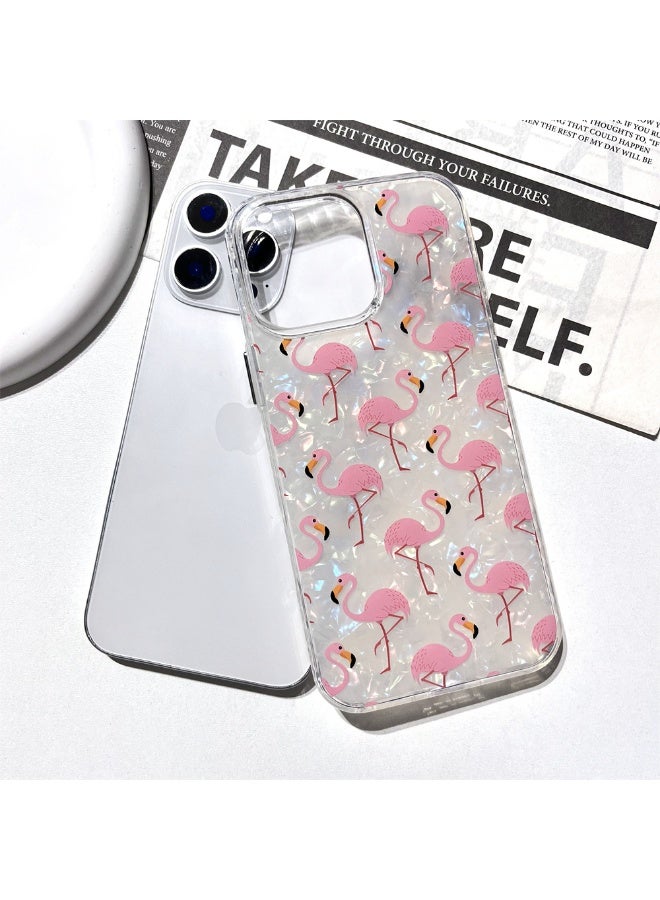 NIBEMINENT Pink Flamingo Protective TPU Case Cover For iPhone 16 Clear - Image 2