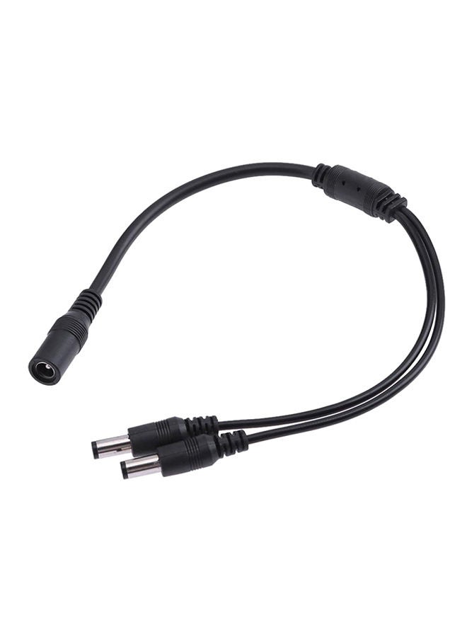 NIBEMINENT Female To 2 Male Power Splitter Adapter Cable For CCTV Surveillance Security Camera Black - Image 1