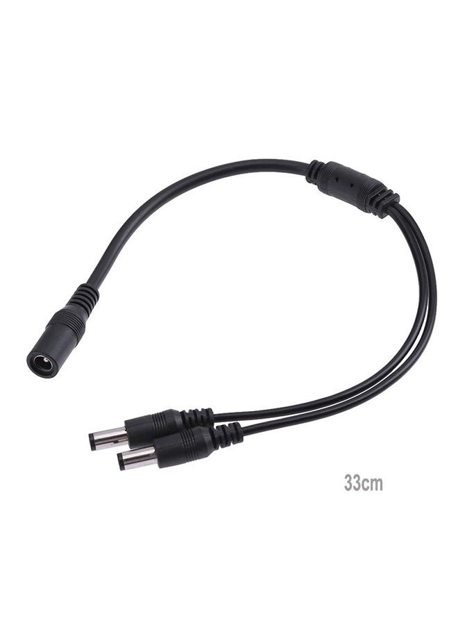 NIBEMINENT Female To 2 Male Power Splitter Adapter Cable For CCTV Surveillance Security Camera Black - Image 3